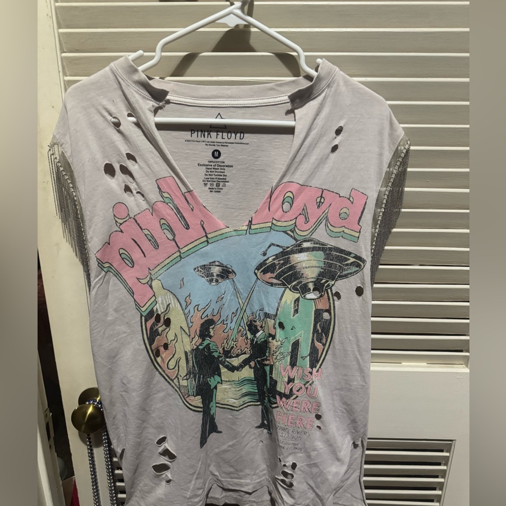 Buckle Pink Floyd Tee with Soft Pastel Hues, medium, by goodie two sleeves,